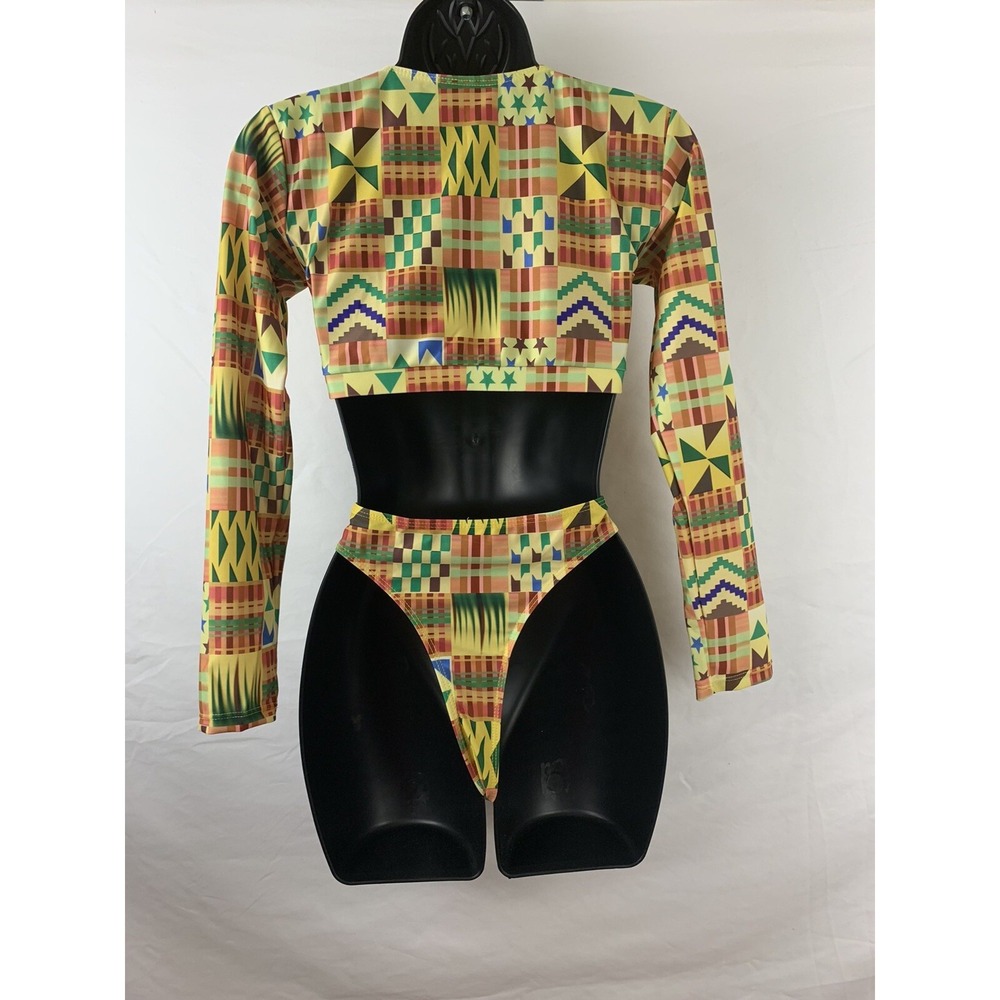 Tia Ankara Women Long Sleeve Bikini Set Two Piece Swimsuit Swimwear Sz M - Picture 4 of 12